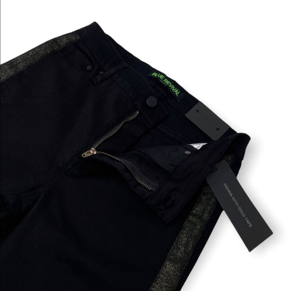 Blue Revival Sienna Black Jean with Gold Tuxedo Stripe (NWT) - Picture 7 of 10